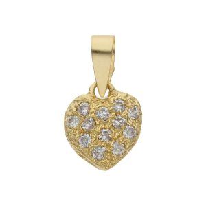 Colgante oro 18kl corazon circonitas