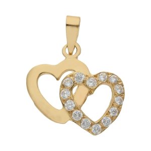 Colgante oro 18kl corazones