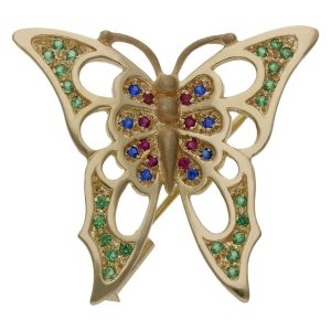 Broche + colgante oro 18kl mariposa – 38x35mm