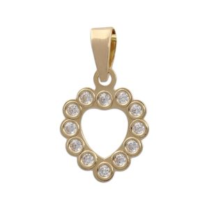 Colgante oro 18kl circonitas corazon