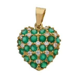 Colgante oro 18kl corazon circonitas