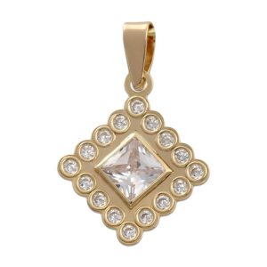 Colgante oro 18kl circonitas 14x14mm