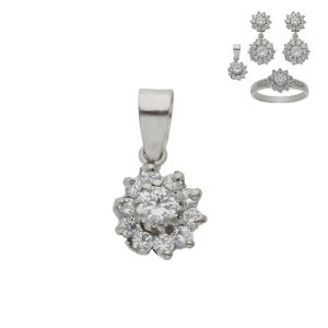 Colgante oro blanco 18kl circonitas
