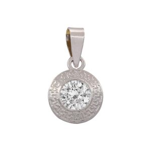 Colgante oro blanco 18kl circonita – 7mm