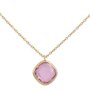 Gargantilla oro 18kl cuadrado rosa