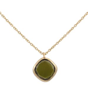 Gargantilla  oro 18kl cuadrado olivina