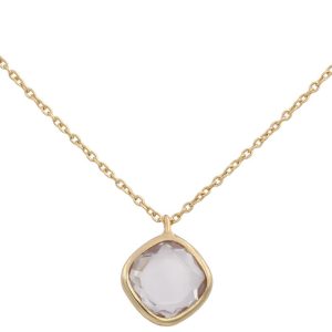 Gargantilla oro 18kl cuadrado circonita