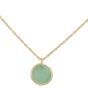 Gargantilla oro 18kl circulo piedra verde
