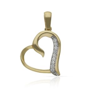 Colgante oro 18kl corazon con circonitas