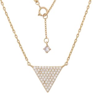 Gargantilla oro 18kl triangulo circonitas