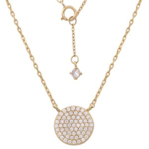 Gargantilla oro 18kl circulo circonitas