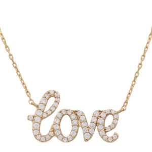 Gargantilla oro 18kl love circonitas