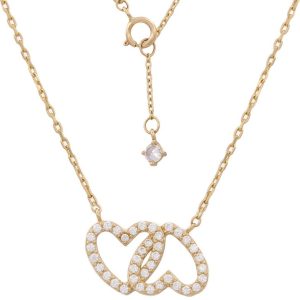 Gargantilla oro 18kl corazones circonita