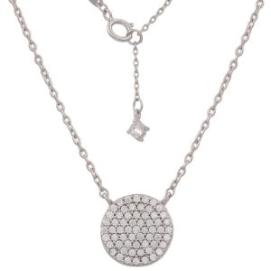 Gargantilla oro blanco 18kl circulo