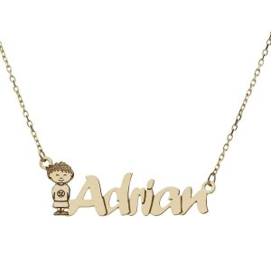 Colgante oro 18kl niño + nombre