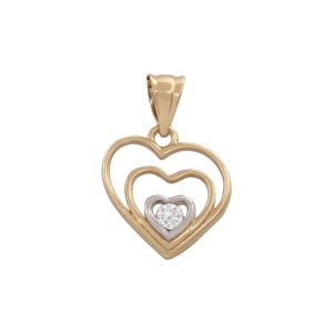 Colgante oro 18kl corazon circonita
