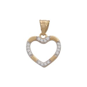Colgante oro 18kl corazon circonitas – 12x11mm