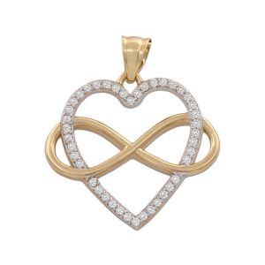 Colgante oro 18kl corazon infinito