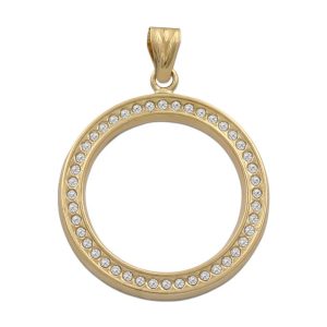 Colgante oro 18kl cerco circonitas – 20mm
