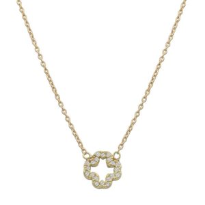 Gargantilla oro 18kl trebol circonitas