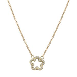 Gargantilla oro 18kl flor circonitas