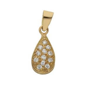 Colgante oro de 18kl lagrima circonitas