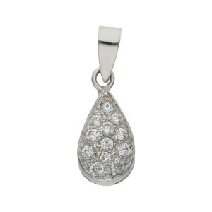 Colgante oro blanco 18kl lagrima circonitas
