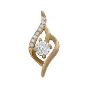 Colgante oro 18kl circonitas – 10x22mm