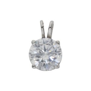 Colgante oro blanco 18kl circonita – 7mm
