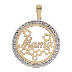 Colgante oro 18kl mama circonitas – 20mm