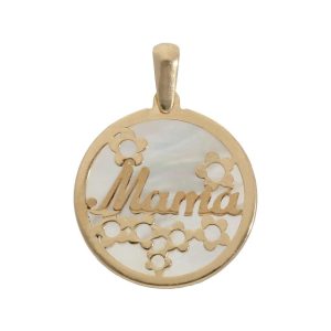 Colgante oro 18kl mama nacar – 17mm