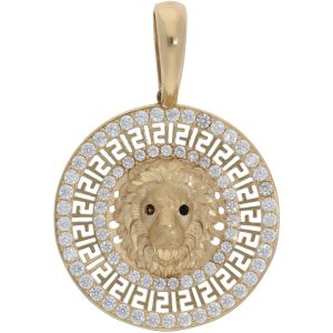 Colgante oro 18kl leon circonitas – 27mm