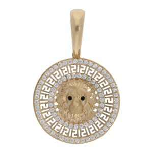 Colgante oro 18kl leon circonitas – 23mm