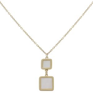 Gargantilla oro 18kl cuadrados + nacar