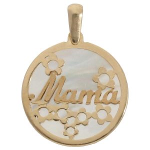 Colgante oro 18kl mama nacar – 20mm