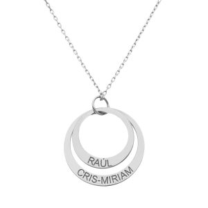 Gargantilla oro blanco 18kl 2 circulos – 20mm