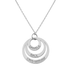 Gargantilla oro blanco 18kl 3 circulos – 20mm