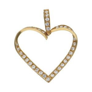 Colgante oro 18kl corazon circonitas