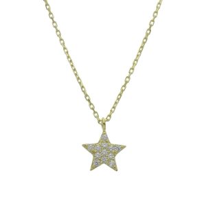 Gargantilla oro 18kl estrella circonitas