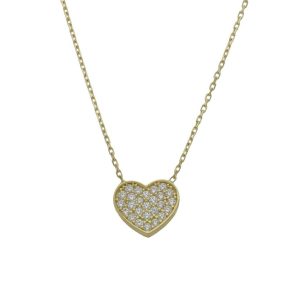 Gargantilla oro 18kl corazon circonitas