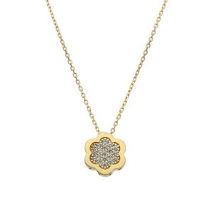 Gargantilla oro 18kl flor circonitas
