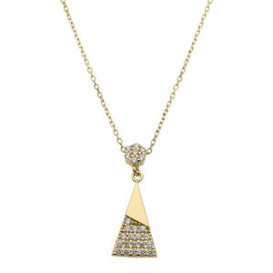 Gargantilla oro 18kl triangulo circonitas