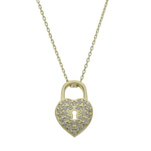 Gargantilla oro 18kl candado circonitas