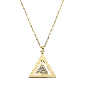 Gargantilla oro 18kl triangulo circonitas