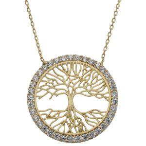 Gargantilla oro 18kl arbol de la vida – 20mm