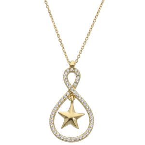 Gargantilla oro 18kl estrella circonitas