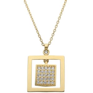Gargantilla oro 18kl cuadrado circonitas