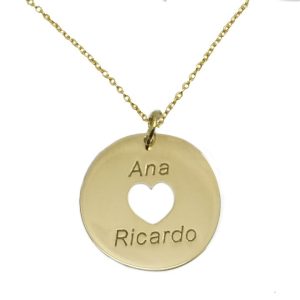 Gargantilla oro 18kl circulo + grabacion