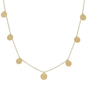 Gargantilla oro 18kl mini charms circulos