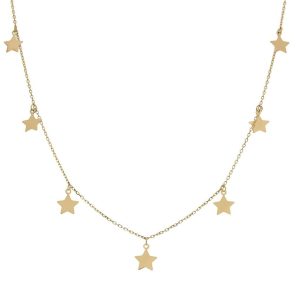 Gargantilla oro 18kl charms estrellas